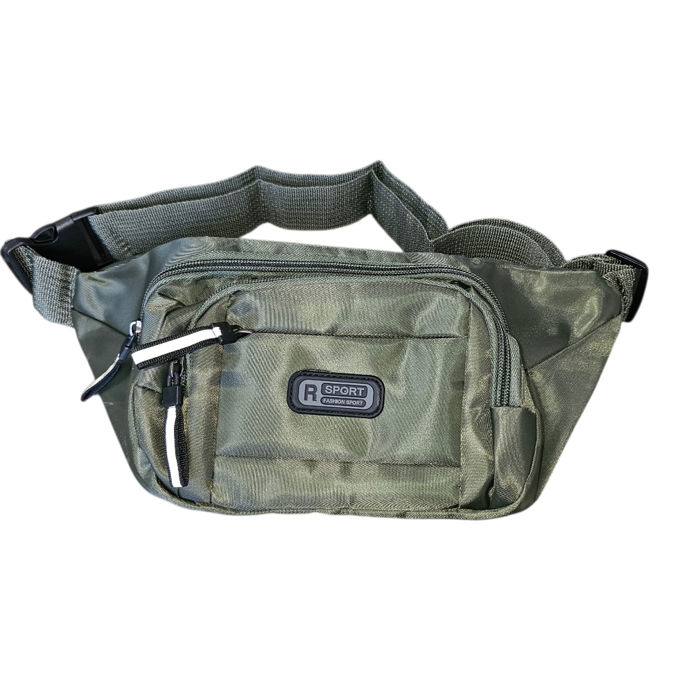 Waist Pack Fanny Pack Multi Pocket Adjustable Strap Sport Travel Bag Olive Green
